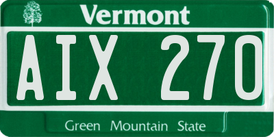 VT license plate AIX270