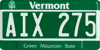VT license plate AIX275