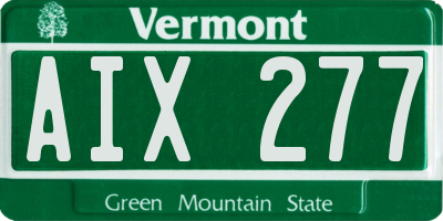 VT license plate AIX277