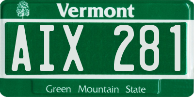 VT license plate AIX281