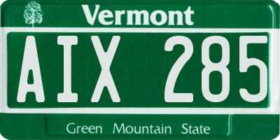 VT license plate AIX285
