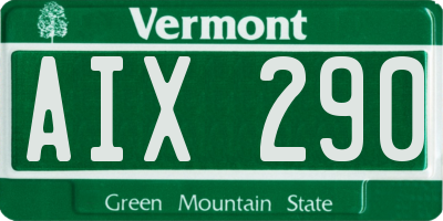 VT license plate AIX290