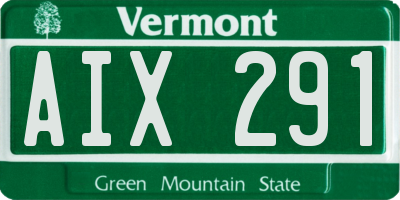 VT license plate AIX291