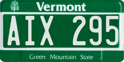 VT license plate AIX295
