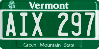VT license plate AIX297
