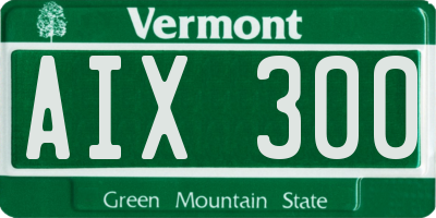 VT license plate AIX300