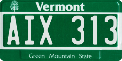 VT license plate AIX313