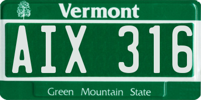VT license plate AIX316