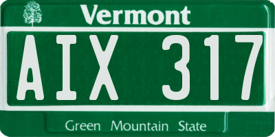 VT license plate AIX317