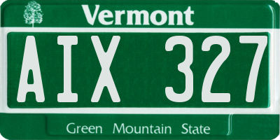 VT license plate AIX327