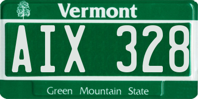 VT license plate AIX328