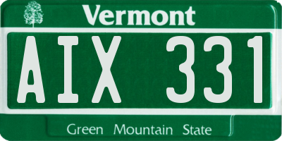 VT license plate AIX331