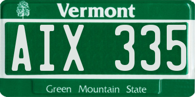 VT license plate AIX335