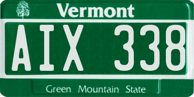 VT license plate AIX338