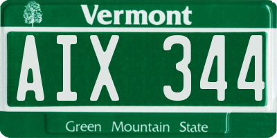 VT license plate AIX344