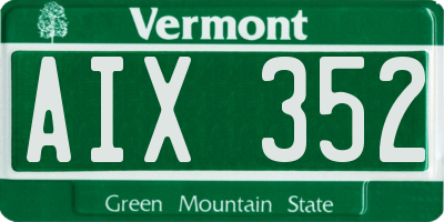 VT license plate AIX352