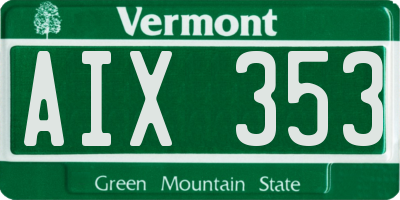 VT license plate AIX353