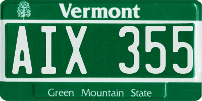VT license plate AIX355