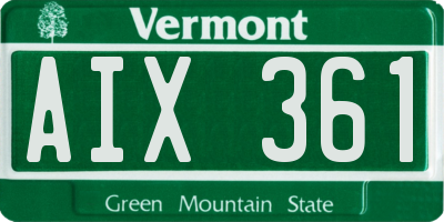VT license plate AIX361