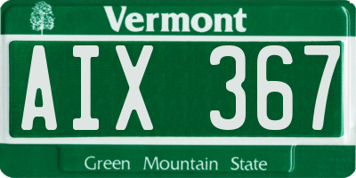 VT license plate AIX367
