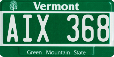VT license plate AIX368