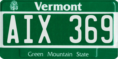 VT license plate AIX369