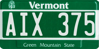 VT license plate AIX375