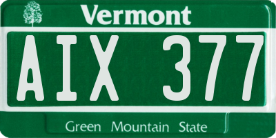 VT license plate AIX377