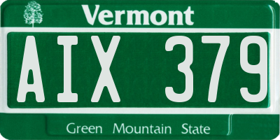 VT license plate AIX379