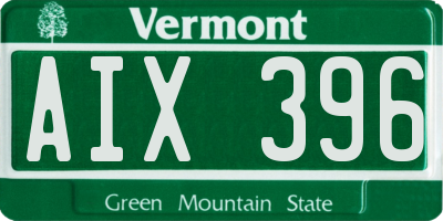 VT license plate AIX396