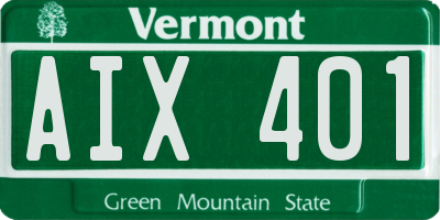 VT license plate AIX401