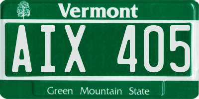 VT license plate AIX405