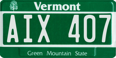 VT license plate AIX407