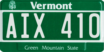 VT license plate AIX410