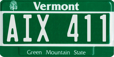VT license plate AIX411