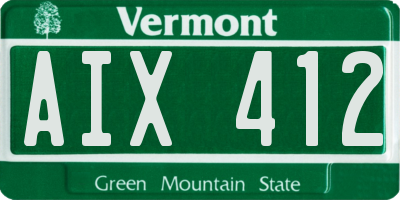 VT license plate AIX412