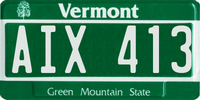 VT license plate AIX413