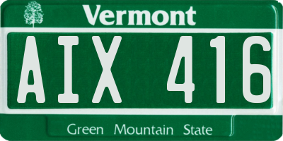 VT license plate AIX416