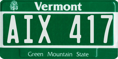 VT license plate AIX417