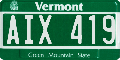 VT license plate AIX419