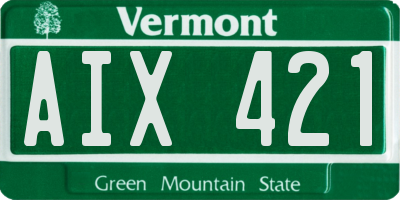 VT license plate AIX421