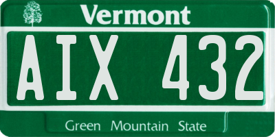 VT license plate AIX432