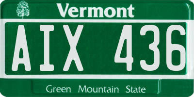 VT license plate AIX436