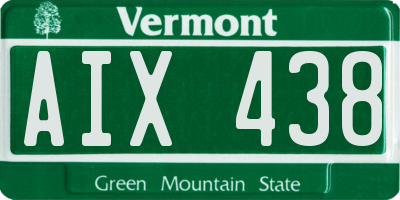 VT license plate AIX438