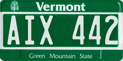 VT license plate AIX442