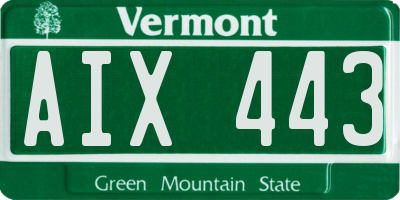VT license plate AIX443