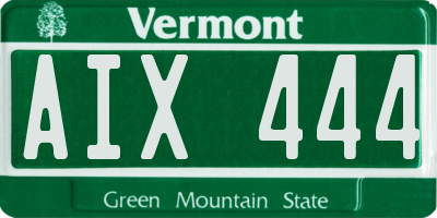 VT license plate AIX444