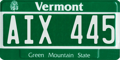 VT license plate AIX445
