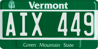 VT license plate AIX449