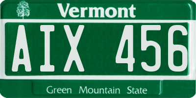 VT license plate AIX456